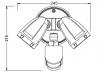VACCUS Polycarbonate Twin Spotlight with Sensor Black